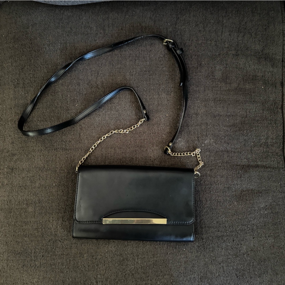 Black Leather Crossbody Bag